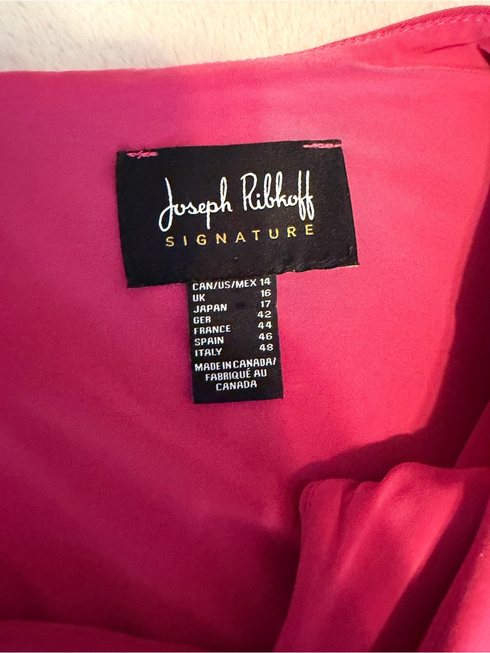 Joseph Ribkoff Fuchsia Midi Dress with Ruffle Sleeves - Picture 3 of 4